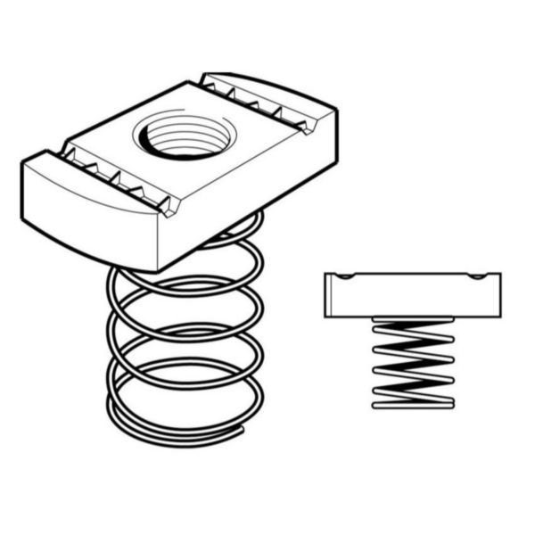 Legrand | PN101 | Swiftrack Zinc Plated Steel Long Spring Channel Nut M10