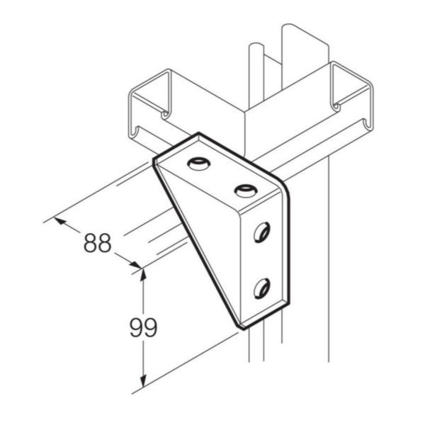 Legrand | SB703 | Swiftrack Hot Dip Galvanised Steel Channel Shelf Bracket