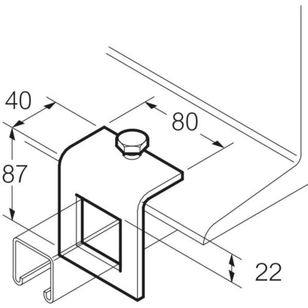 Legrand | SC85241 | Swiftrack Hot Dip Galvanised Steel Deep Channel Window Beam Clamp