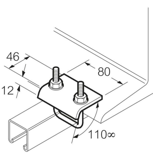 Legrand | SC853 | Swiftrack Hot Dip Galvanised Steel Deep Channel U Bolt Beam Clamp