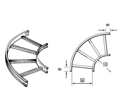 UNISTRAT U10FB30/30/120SS- Cable Ladder Flat Bend